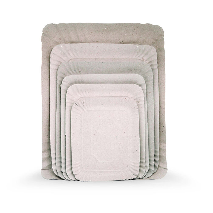 Bandejas de Cartón Gris Rectangulares - Imagen 1